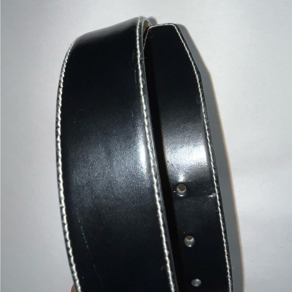 Anne Klein black silver leather vintage boho Y2K belt Size Small/Medium - Picture 5 of 15